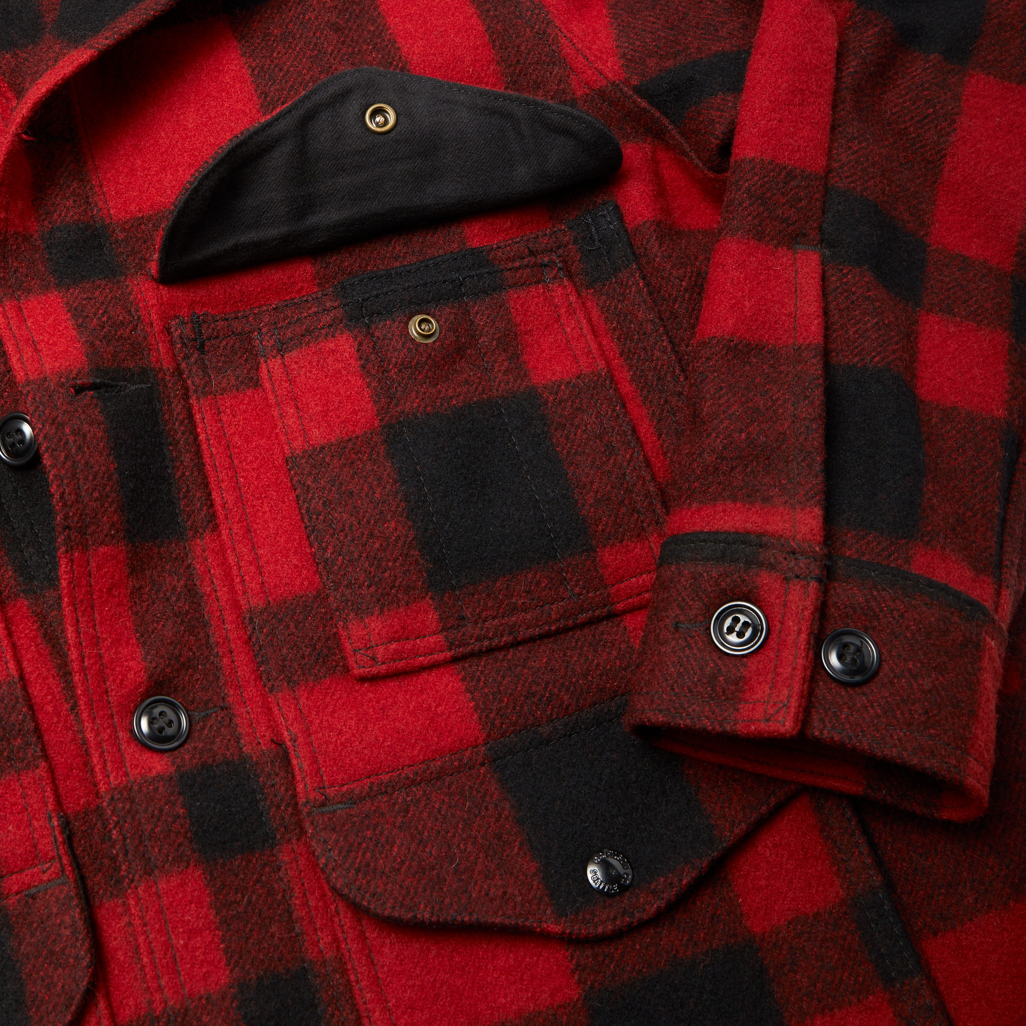 Mackinaw Wool Cruiser Jacket - Red/black Plaid - Image 5