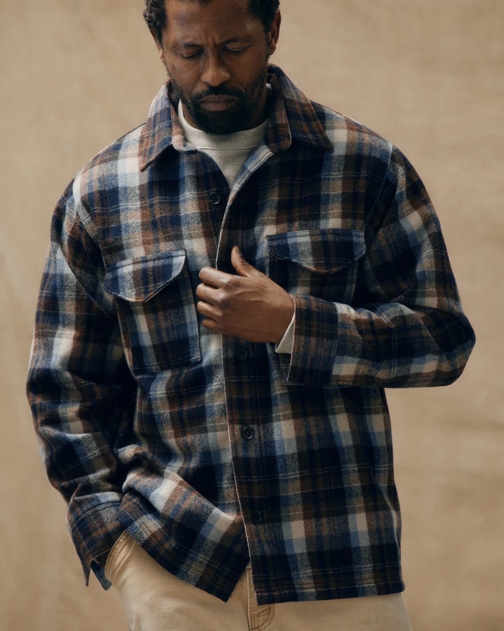 Wool Jac-shirt - Brown / Light Blue Multi Plaid - Image 3