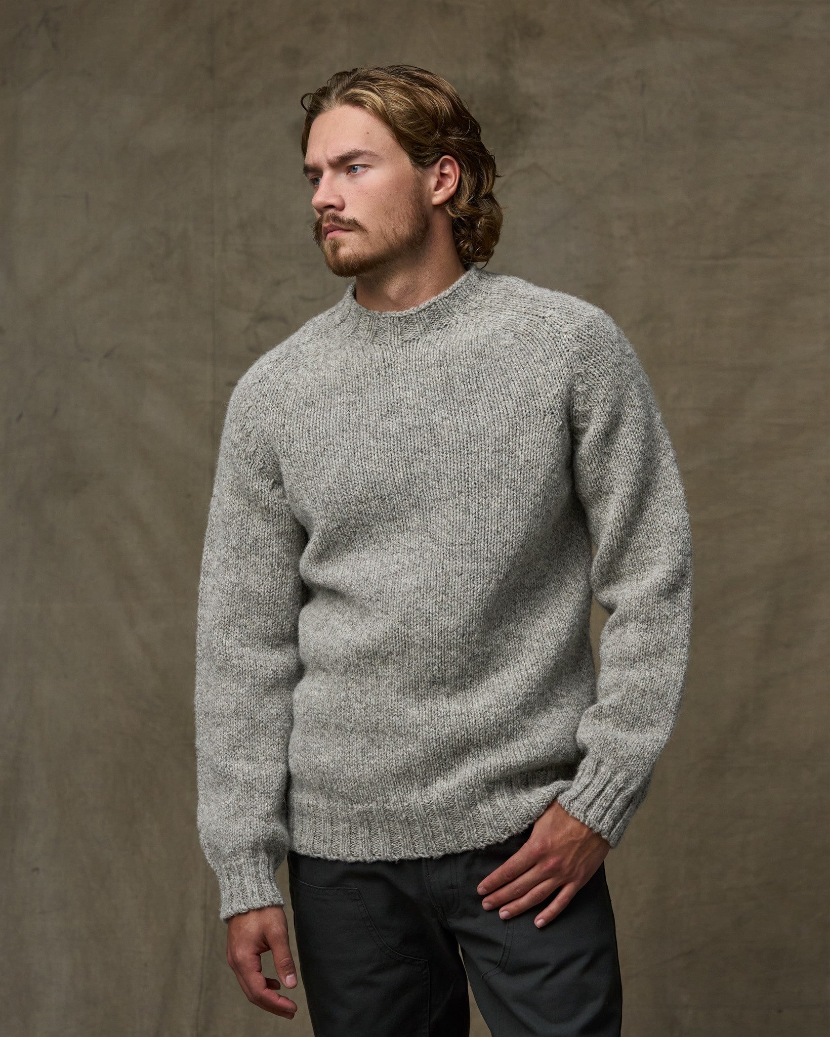 Heritage 3-gauge Wool Sweater - Oat Heather - Image 3