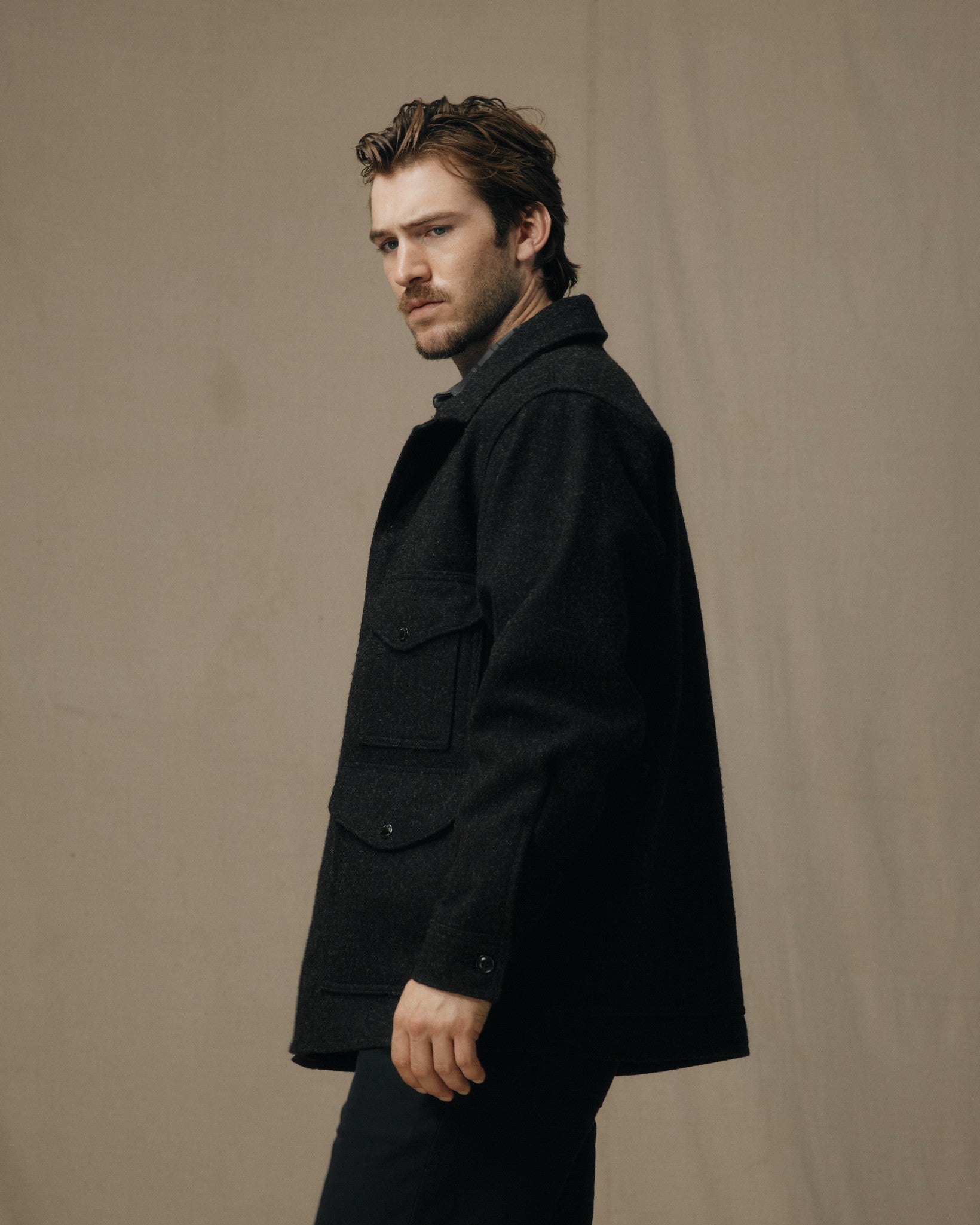Mackinaw Wool Cruiser Jacket - Charcoal - Image 3