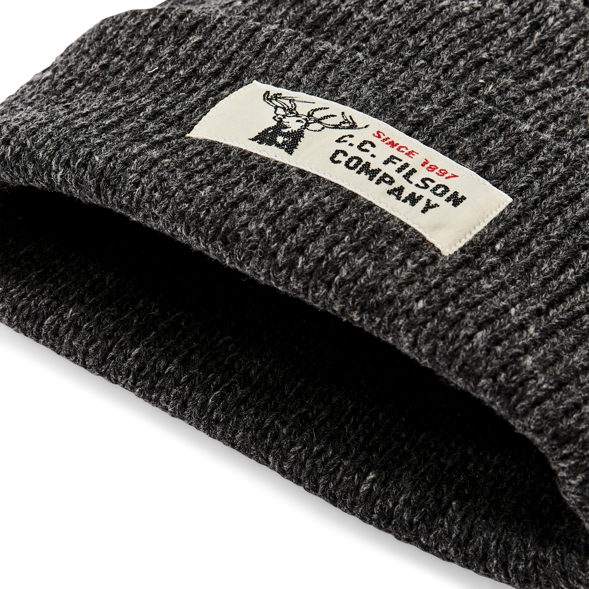 Lined Ragg Wool Beanie - Charcoal Black - Image 6