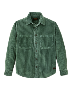 6-wale Corduroy Shirt - Seabed Green