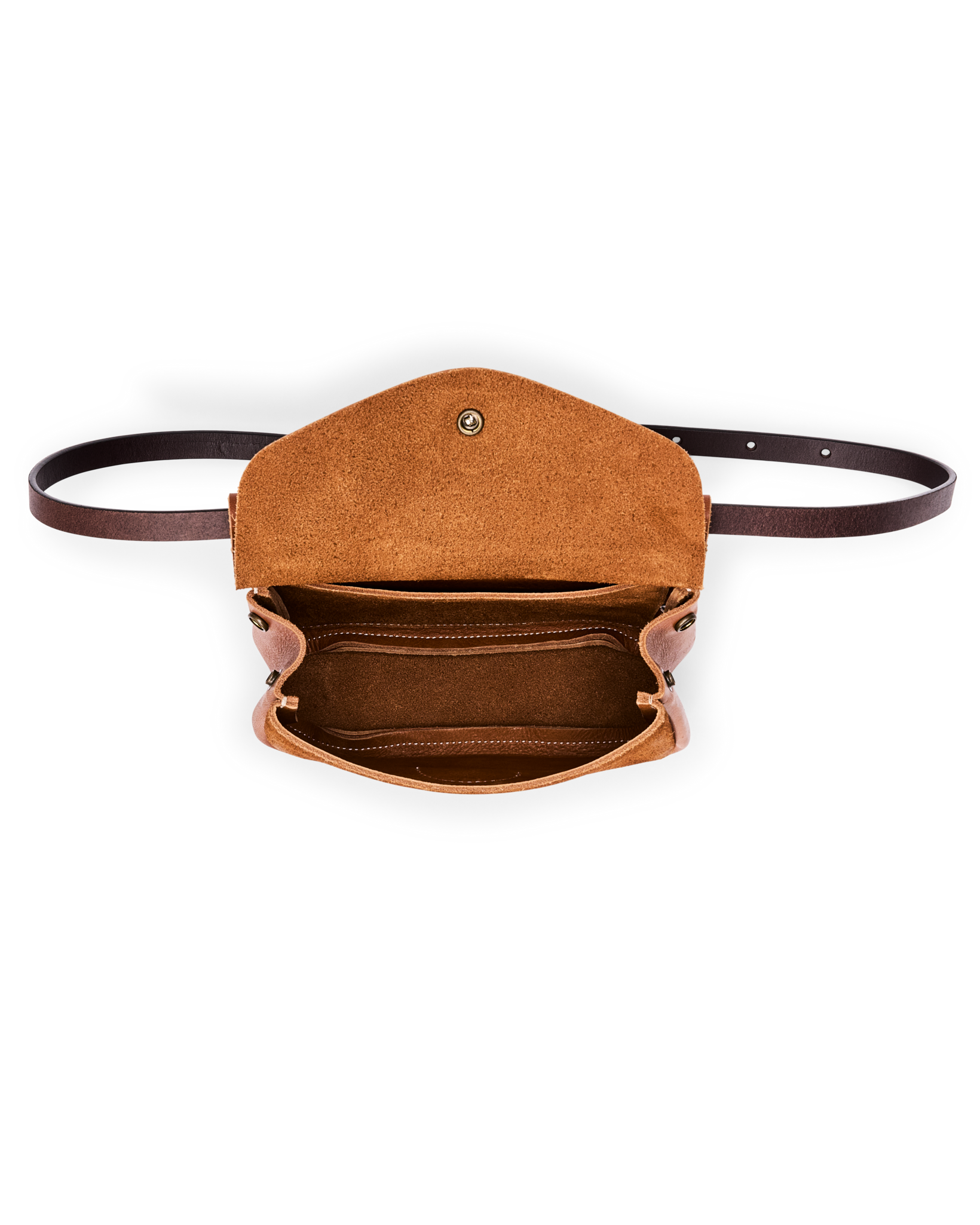 Suede Leather Convertible Field Bag - Saddle Brown - Image 5