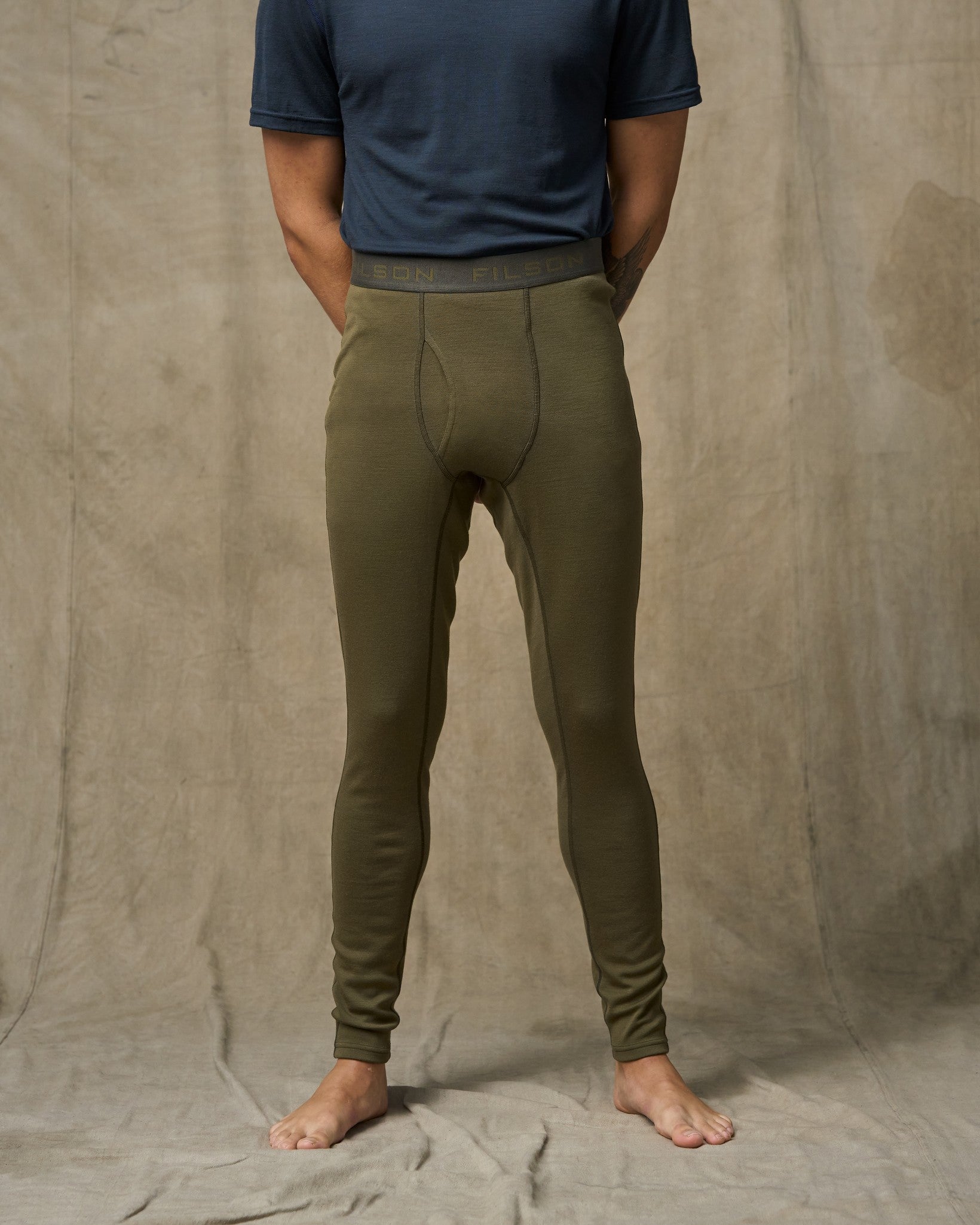 400g Merino Wool Bottoms - Dark Olive - Image 3