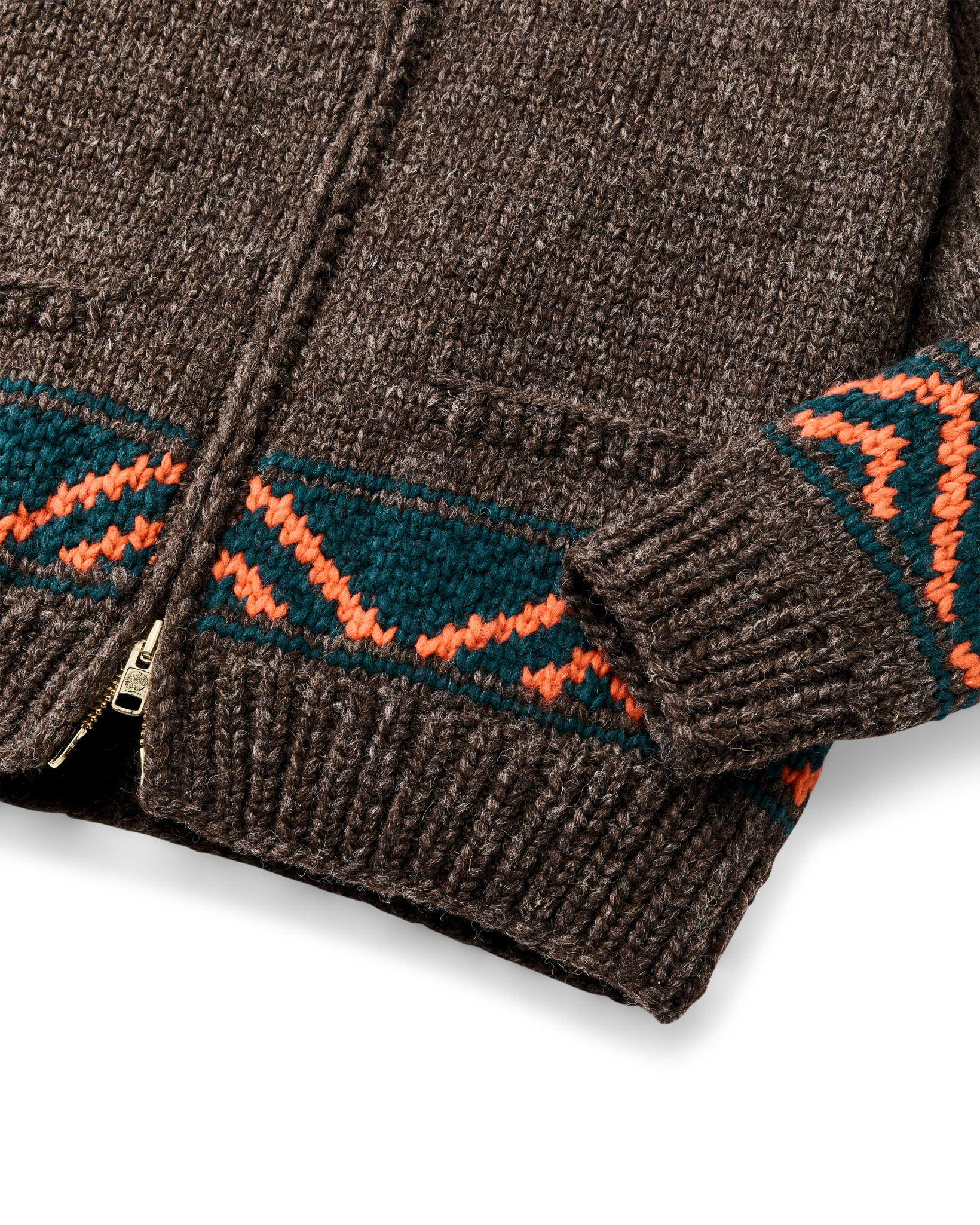 Handmade Full-zip Sweater - Heather Brown / Mallard - Image 7