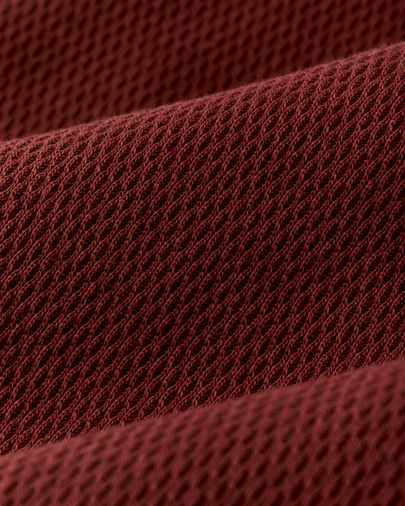 Waffle Knit Henley - Fired Brick - Image 4