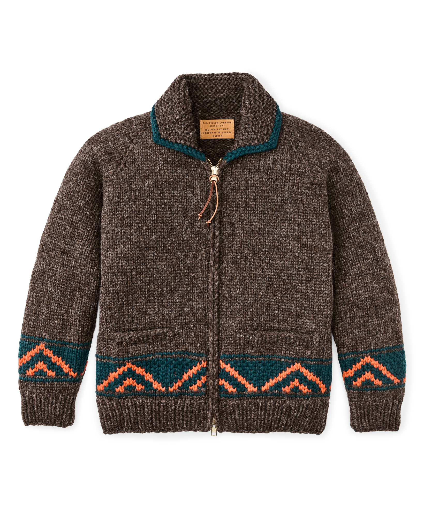 Handmade Full-zip Sweater - Heather Brown / Mallard - Image 4
