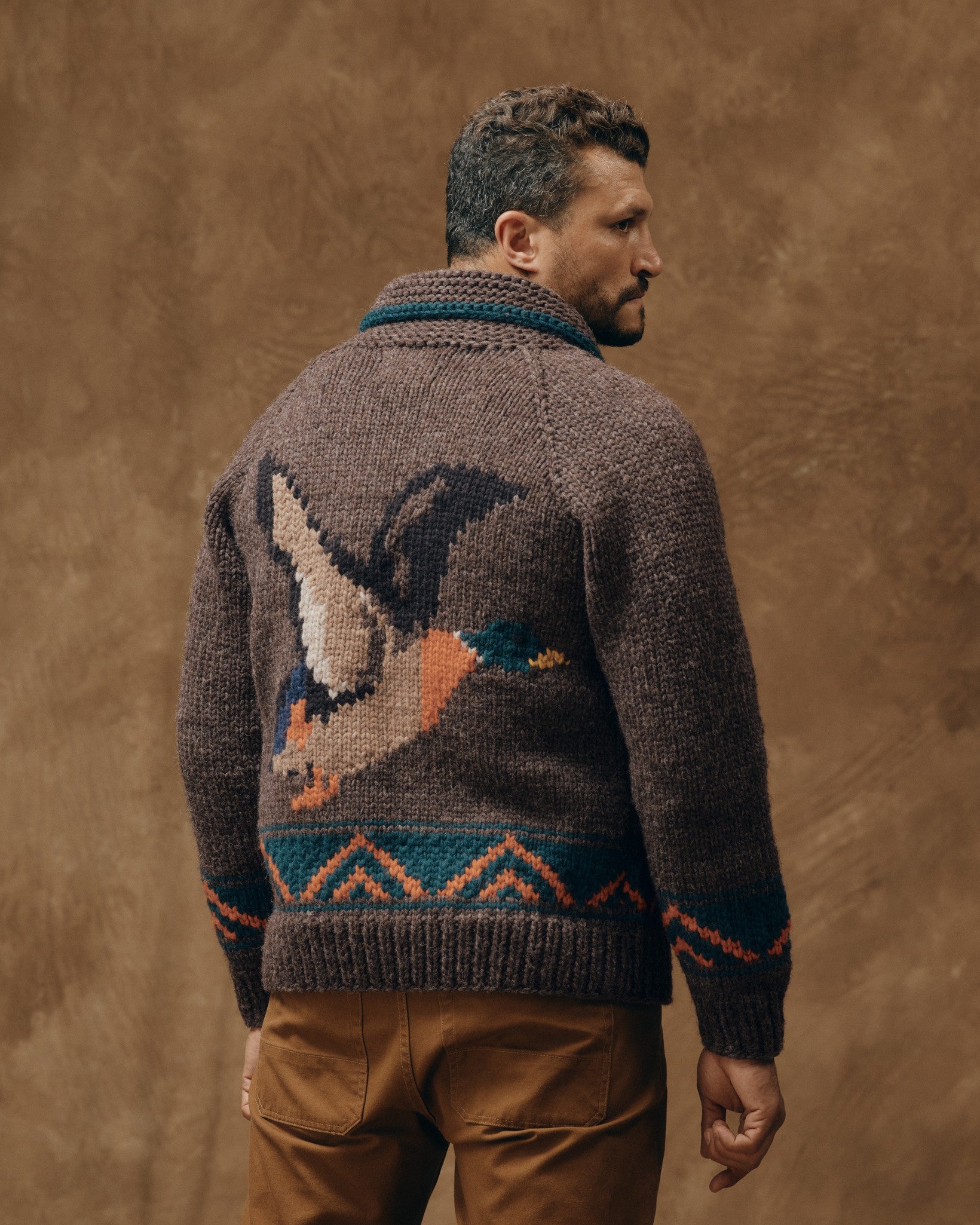 Handmade Full-zip Sweater - Heather Brown / Mallard - Image 2