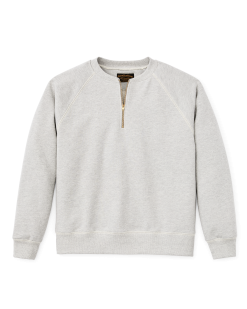 Quarter-zip Terry Sweatshirt - Heather Gray