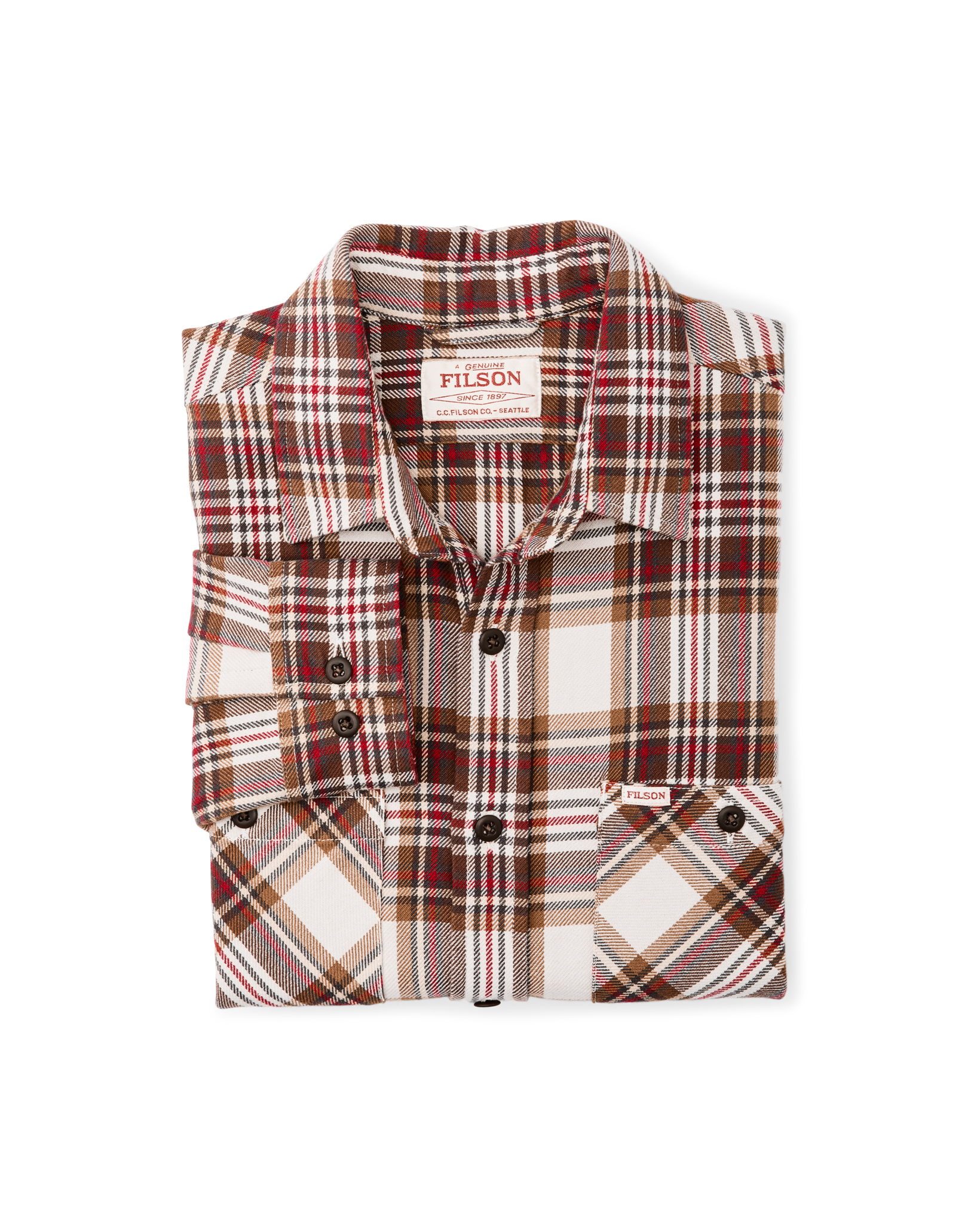 The Rangeland Flannel Shirt - Red / Brown Plaid - Image 3