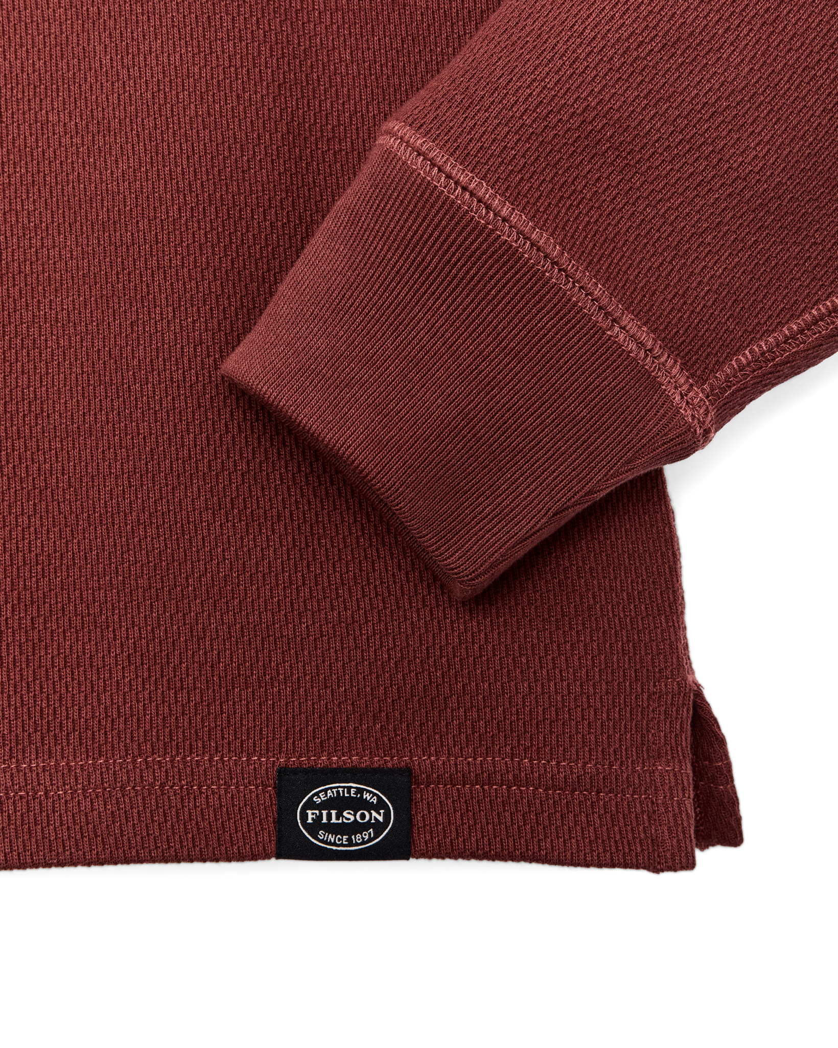 Waffle Knit Thermal Crewneck - Fired Brick - Image 3