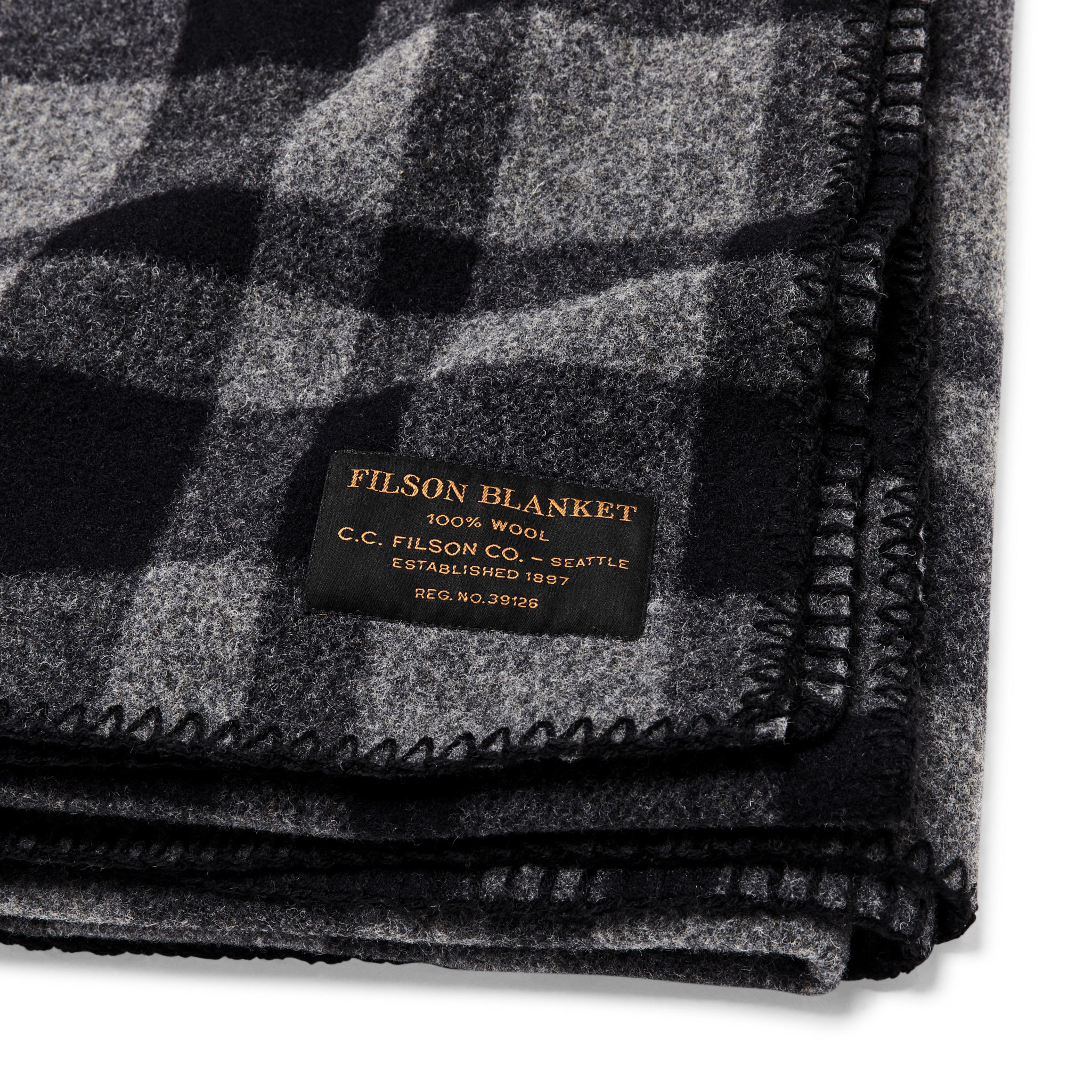 Mackinaw Wool Blanket - Charcoal Black - Image 2