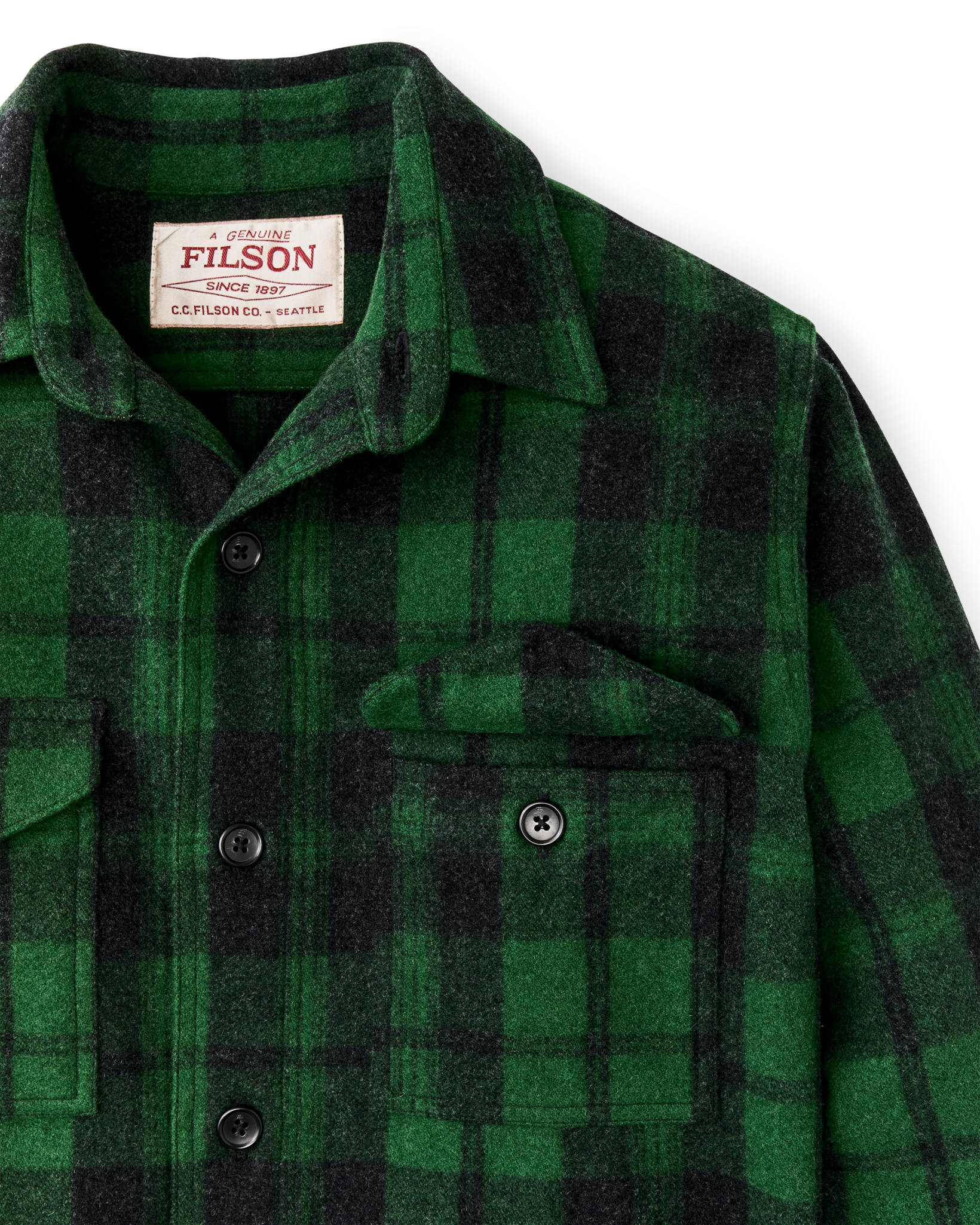 Wool Jac-shirt - Green / Black Plaid - Image 4