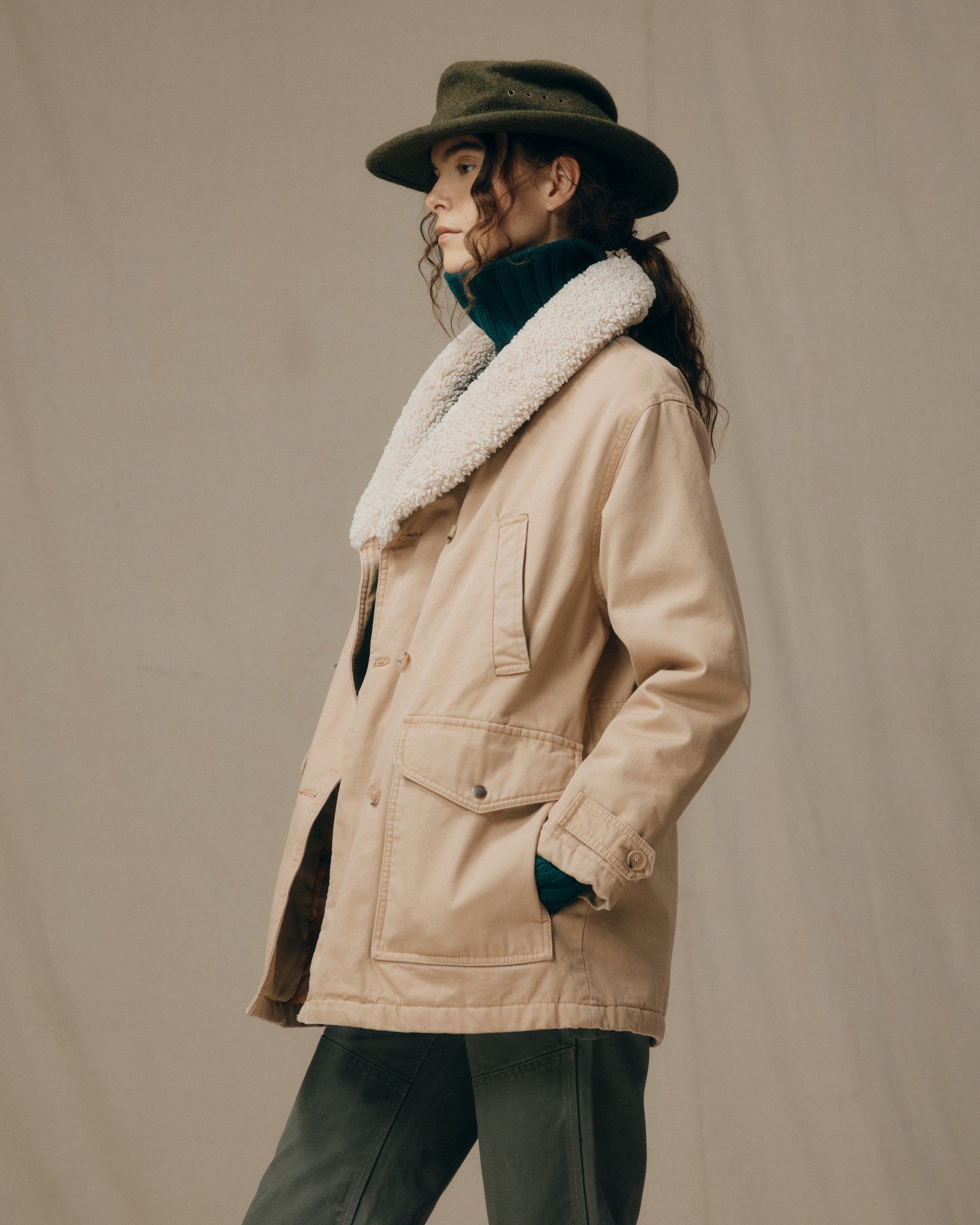 Women's Canvas Packer Coat - Natural - Image 3