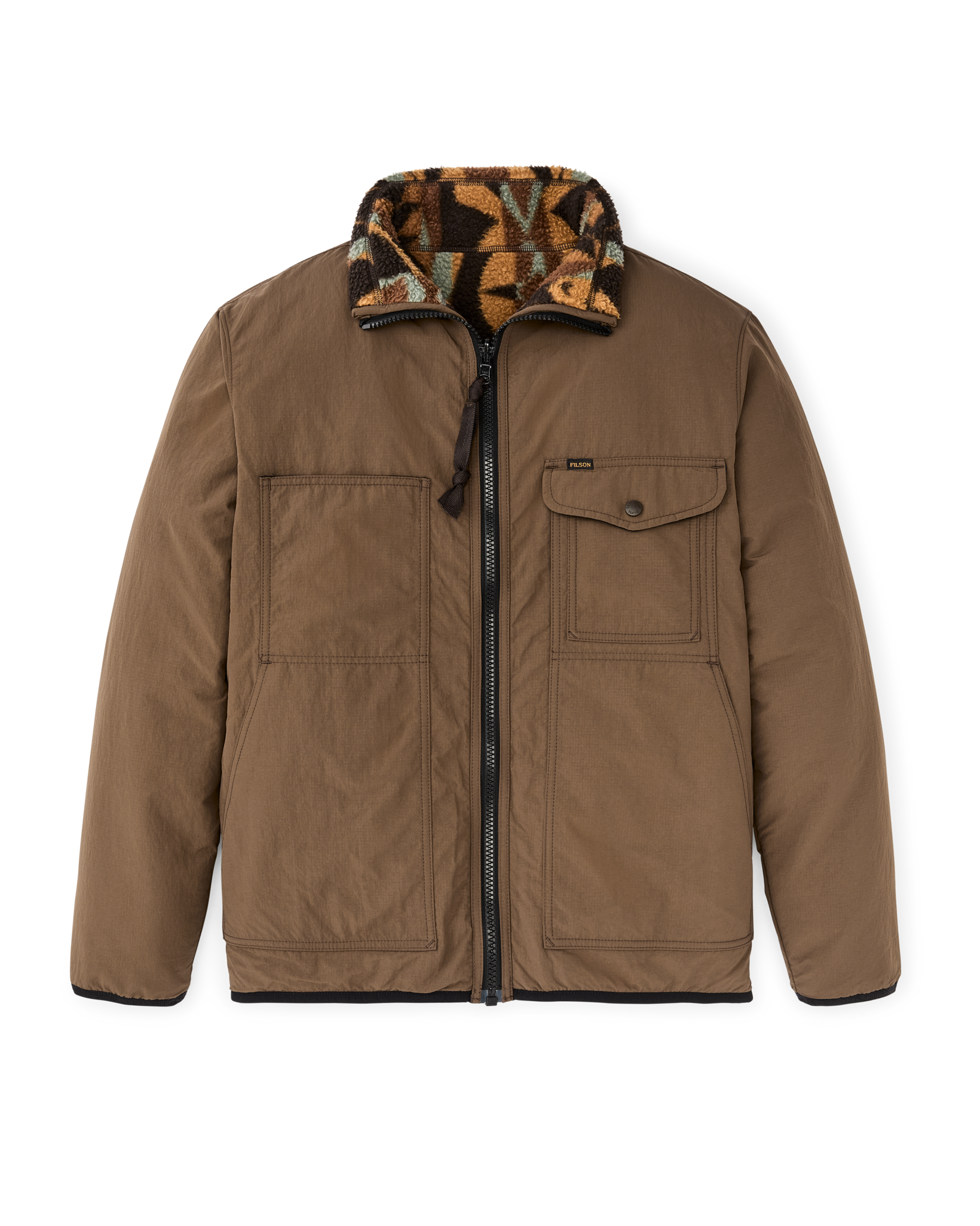 Reversible Pile Fleece Jacket - Brown / Night Camp - Image 2