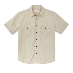 Filson's Washed Short Sleeve Feather Cloth Shirt - River Rock
