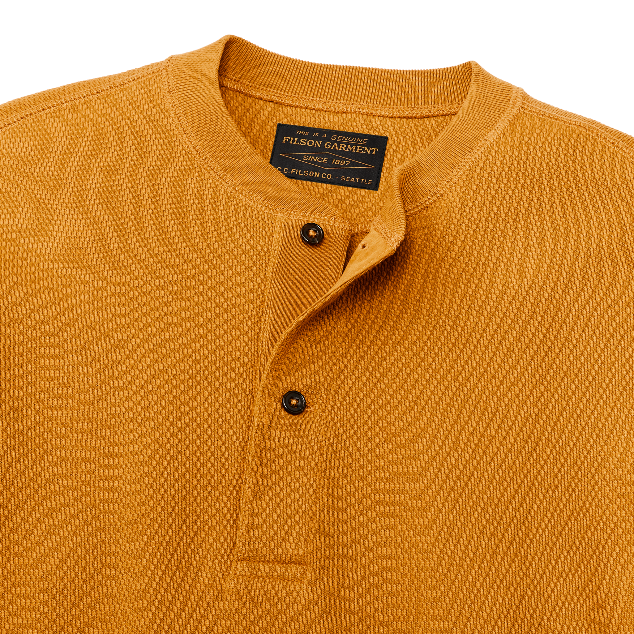 Waffle Knit Henley - Buckthorn Brown - Image 3