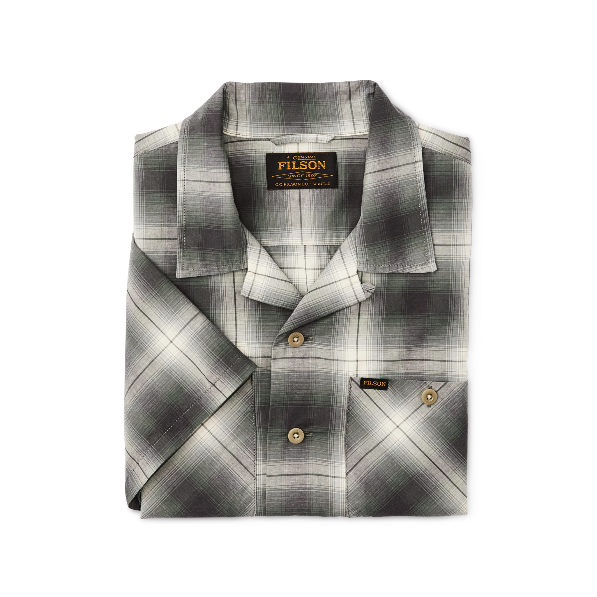 Greenwood Short Sleeve Camp Shirt - Olive / Beige Ombre - Image 3