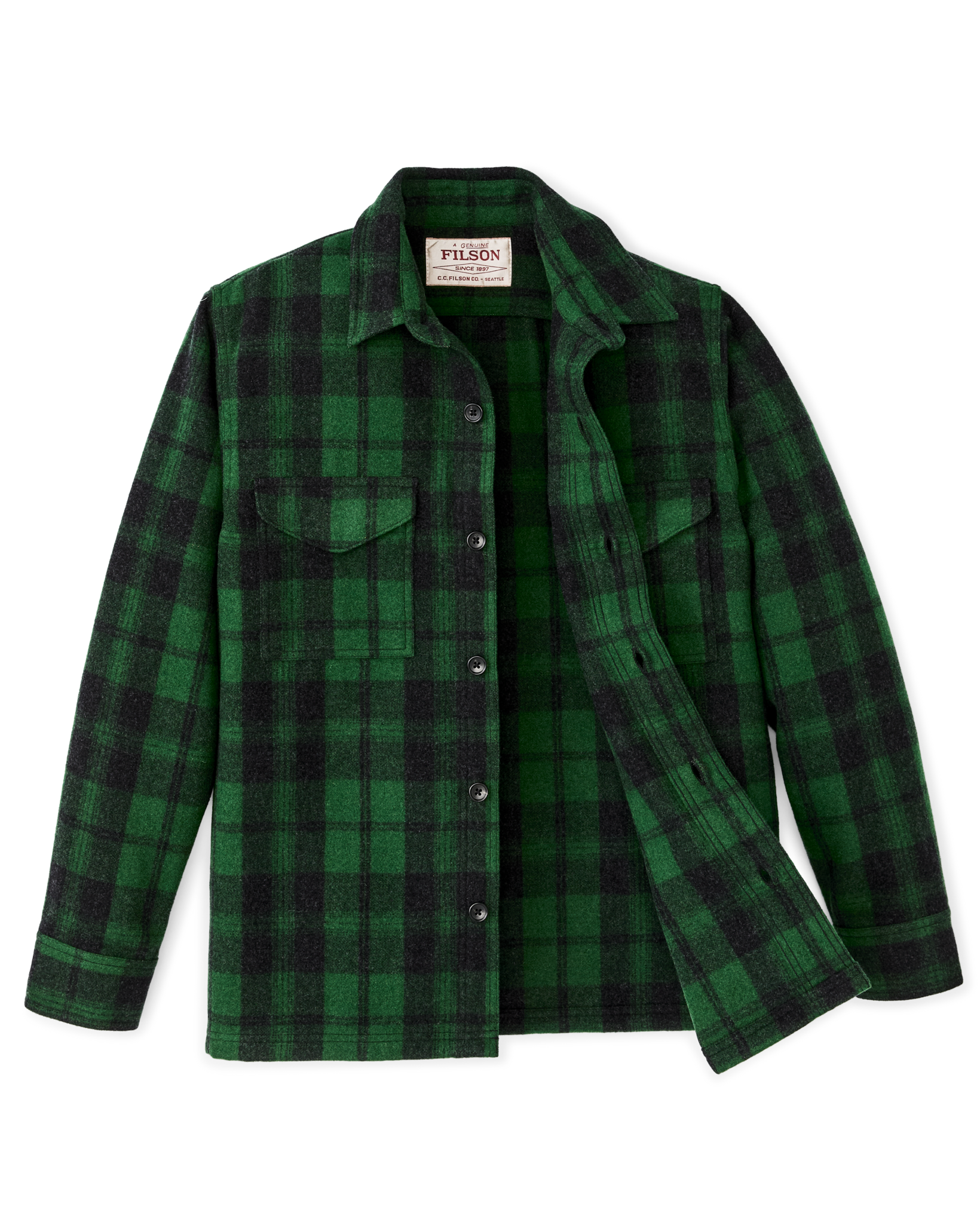 Wool Jac-shirt - Green / Black Plaid - Image 3